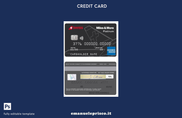stile verificato Svizzera Modello di carta Platinum American Express della banca